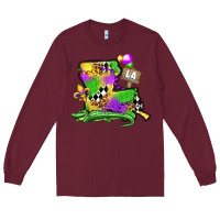 Burgundy louisiana map alligator mardi gras olivia Long Sleeve Tee - OliviaCreatesArt