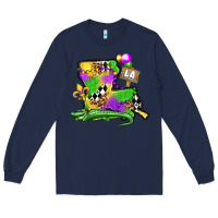 Navy louisiana map alligator mardi gras olivia Long Sleeve Tee - OliviaCreatesArt