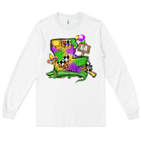 White louisiana map alligator mardi gras olivia Long Sleeve Tee - OliviaCreatesArt