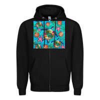 Black Turtle summer seashells starfish seaweed Zipper Hoodie - Artiststas