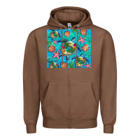 Chestnut Turtle summer seashells starfish seaweed Zipper Hoodie - Artiststas