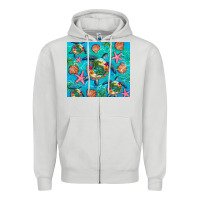 Dove Grey Turtle summer seashells starfish seaweed Zipper Hoodie - Artiststas