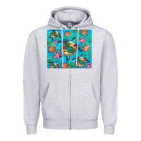 Turtle Summer Seashells Starfish Seaweed Zipper Hoodie | Teevron