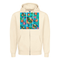Sandshell Turtle summer seashells starfish seaweed Zipper Hoodie - Artiststas