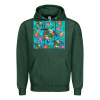 Sports Green Turtle summer seashells starfish seaweed Zipper Hoodie - Artiststas