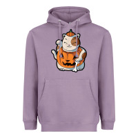 Lavender cute kawaii maneki neko cat halloween pumpkin costume boys Heavyweight Hoodie - trangStudio