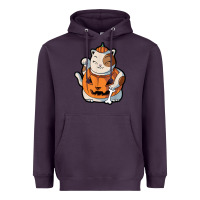 Plum cute kawaii maneki neko cat halloween pumpkin costume boys Heavyweight Hoodie - trangStudio