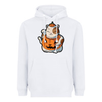 White cute kawaii maneki neko cat halloween pumpkin costume boys Heavyweight Hoodie - trangStudio