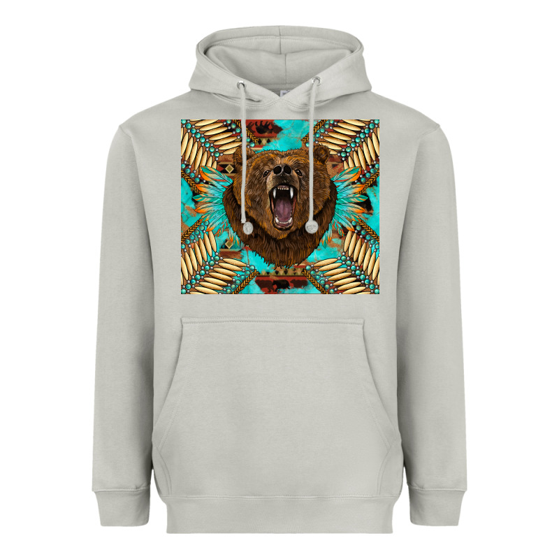 Bear Native American  Tumbler Heavyweight Hoodie by BarkalooDesign | Teevron