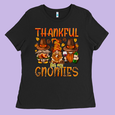 Thankful For My Gnomies Ladies Tee Designed By Nancycooperartshop