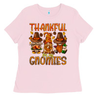Bubblegum Pink thankful for my gnomies Ladies Tee - NancyCooperArtShop