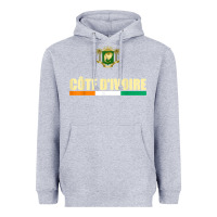 Heather Grey Cote d_Ivoire National Flag Ivory Coast Coat Of Arms Gift Heavyweight Hoodie - trangStudio