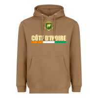 Toasted Coconut Cote d_Ivoire National Flag Ivory Coast Coat Of Arms Gift Heavyweight Hoodie - trangStudio