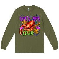 Army Green let's get cray with crawfish olivia Long Sleeve Tee - OliviaCreatesArt