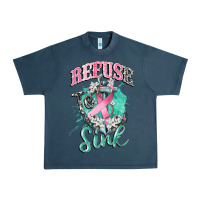 Midnight Navy refuse to sink cancer Urban Heavy Tee - CowGirlArtShop