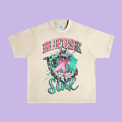 Refuse To Sink Cancer Urban Heavy Tee Designed By Cowgirlartshop