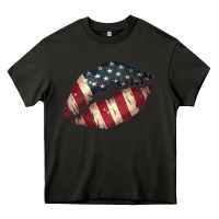 Asphalt Vintage American Flag Lips Heavy Core Tee - Bettercallsaul