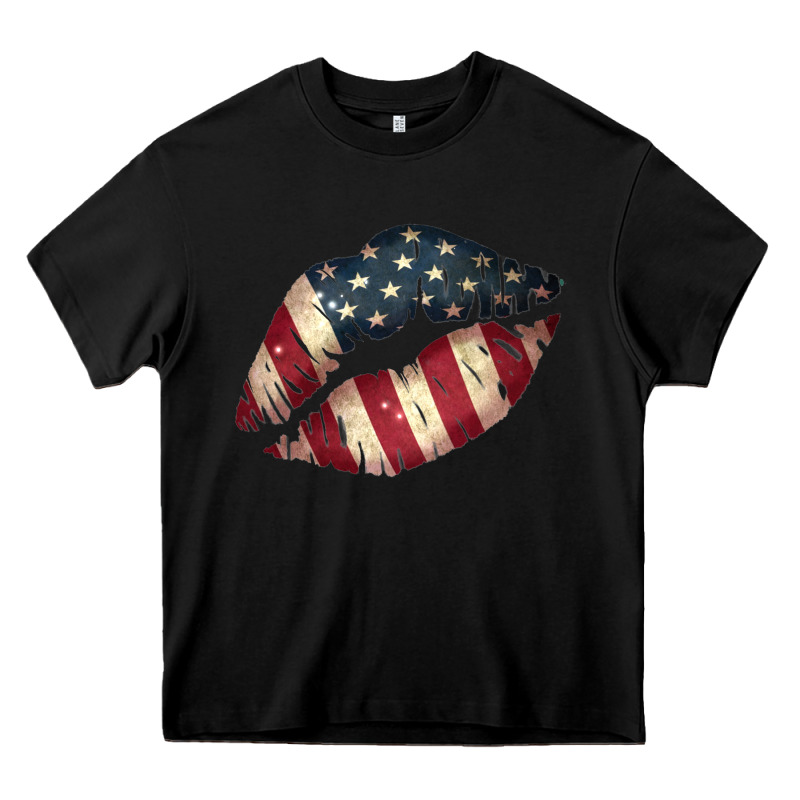 Vintage American Flag Lips Heavy Core Tee by Bettercallsaul | Teevron