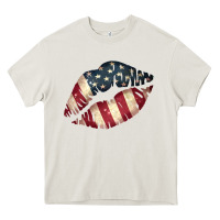 Cream Vintage American Flag Lips Heavy Core Tee - Bettercallsaul