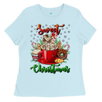 Baby Blue Sweet christmas Ladies Tee - NancyCooperArtShop