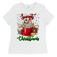 White Sweet christmas Ladies Tee - NancyCooperArtShop