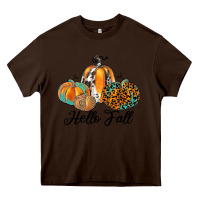 Chocolate Brown hello fall Heavy Core Tee - JahusDesignShop