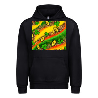 Black st patricks coin and shamrock Urban Hoodie - AdoDesignShop