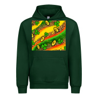 Forest Green st patricks coin and shamrock Urban Hoodie - AdoDesignShop