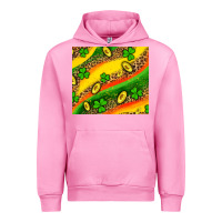 Fuchsia Pink st patricks coin and shamrock Urban Hoodie - AdoDesignShop