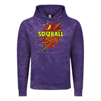 Cloud Purple Softball vibes lightning bolt Vintage Hoodie - HowdyJamesFarm