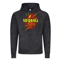 Vintage Black Softball vibes lightning bolt Vintage Hoodie - HowdyJamesFarm