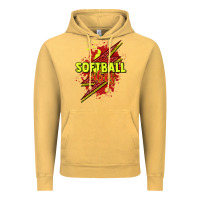 Vintage Mustard Softball vibes lightning bolt Vintage Hoodie - HowdyJamesFarm