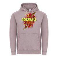 Softball Vibes Lightning Bolt Vintage Hoodie | Teevron
