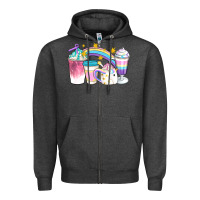 Unicorn Coffee Cups Zipper Hoodie | Teevron