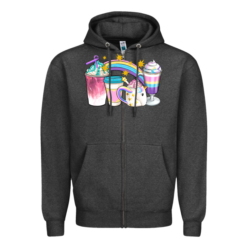 Unicorn Coffee Cups Zipper Hoodie by Artiststas | Teevron