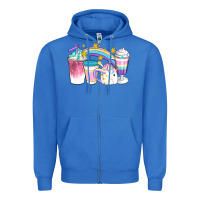 True Royal Unicorn Coffee Cups Zipper Hoodie - Artiststas