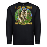 Black i like raccoons and 3 people Premium Sweatshirt - BarkalooDesign