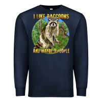 Navy i like raccoons and 3 people Premium Sweatshirt - BarkalooDesign