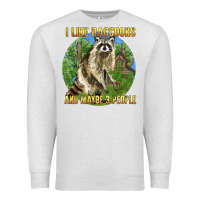 Oatmeal Heather i like raccoons and 3 people Premium Sweatshirt - BarkalooDesign