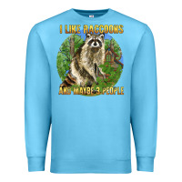 Ocean Blue i like raccoons and 3 people Premium Sweatshirt - BarkalooDesign