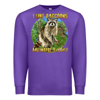 Purple i like raccoons and 3 people Premium Sweatshirt - BarkalooDesign