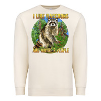Sandshell i like raccoons and 3 people Premium Sweatshirt - BarkalooDesign