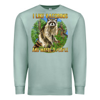 Seafoam i like raccoons and 3 people Premium Sweatshirt - BarkalooDesign