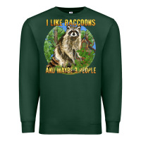 Sports Green i like raccoons and 3 people Premium Sweatshirt - BarkalooDesign