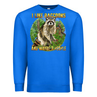True Royal i like raccoons and 3 people Premium Sweatshirt - BarkalooDesign