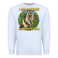 White i like raccoons and 3 people Premium Sweatshirt - BarkalooDesign