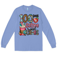 Colony Blue hundred days of coffee and chaos Long Sleeve Tee - OliviaCreatesArt