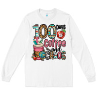 White hundred days of coffee and chaos Long Sleeve Tee - OliviaCreatesArt