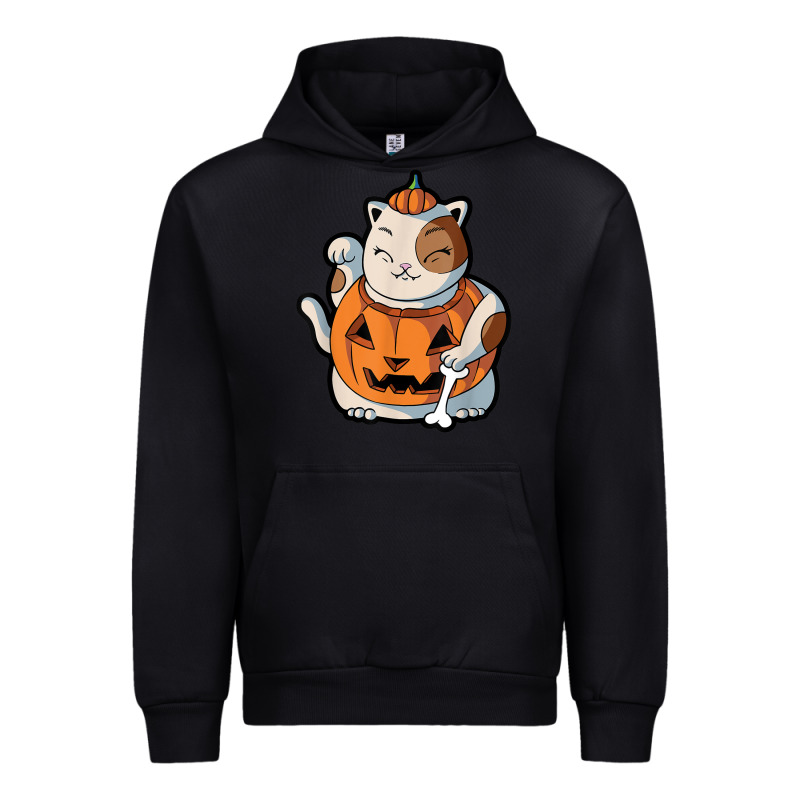 Cute Kawaii Maneki Neko Cat Halloween Pumpkin Costume Boys Urban Hoodie by trangStudio | Teevron