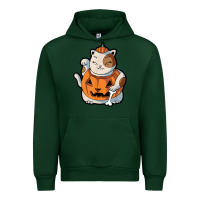 Forest Green cute kawaii maneki neko cat halloween pumpkin costume boys Urban Hoodie - trangStudio